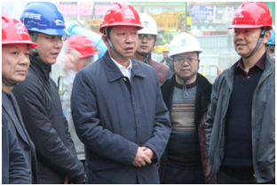 成都市副市長劉守成一行蒞臨公司成都地鐵3號線二三期工程土建3標(biāo)東升站觀摩考察