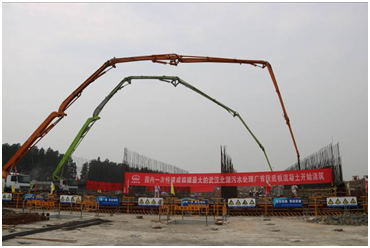 國內一次性建成規模最大的污水處理廠——武漢市北湖污水處理廠土建工程正式開工
